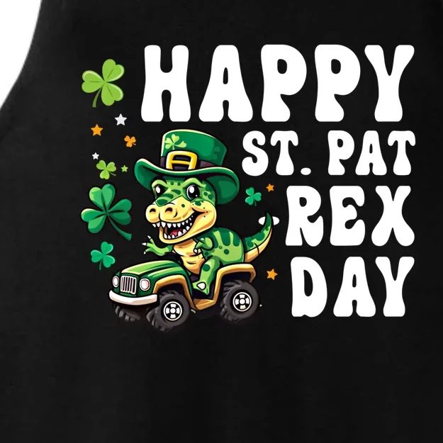 Dino Monster Truck Happy St Pat Rex Day St Patricks Day Cool Gift Ladies Tri-Blend Wicking Tank