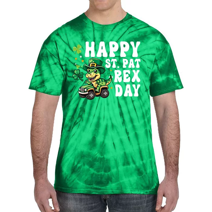 Dino Monster Truck Happy St Pat Rex Day St Patricks Day Cool Gift Tie-Dye T-Shirt