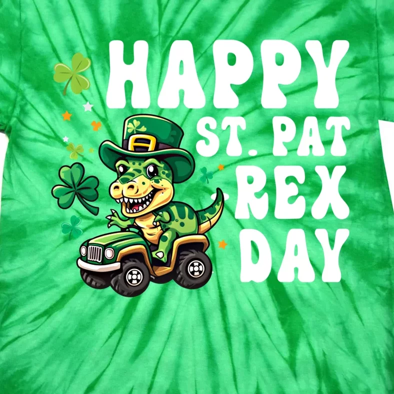 Dino Monster Truck Happy St Pat Rex Day St Patricks Day Cool Gift Tie-Dye T-Shirt