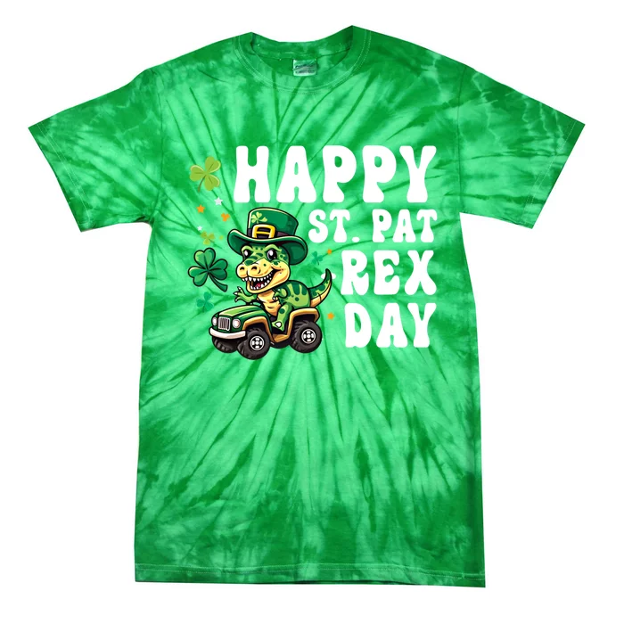 Dino Monster Truck Happy St Pat Rex Day St Patricks Day Cool Gift Tie-Dye T-Shirt