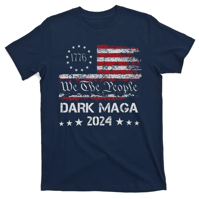 Dark Maga Trump 2024 Us Flag Vintage President Campaign T-Shirt