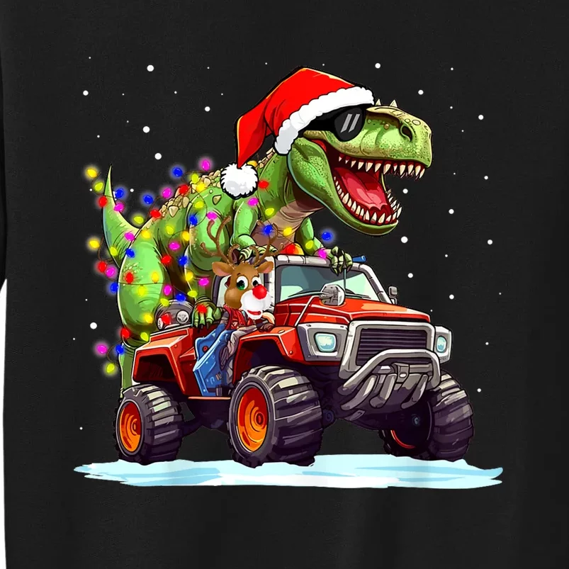 Dinosaur Monster Truck Christmas Dino Saurus Tall Sweatshirt