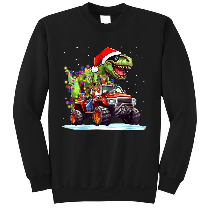 Dinosaur Monster Truck Christmas Dino Saurus Tall Sweatshirt