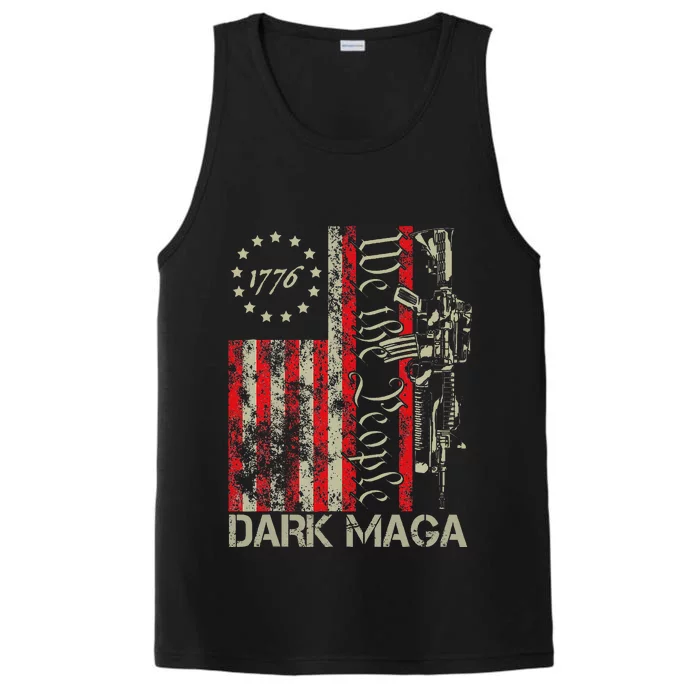 Dark Maga Trump 2024 Us Flag President Campaign Performance Tank