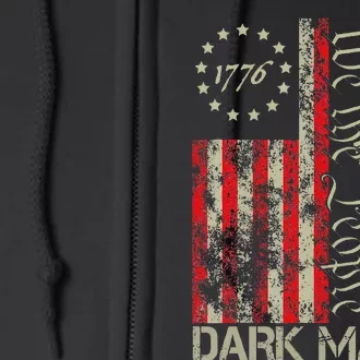 Dark Maga Trump 2024 Us Flag President Campaign Full Zip Hoodie