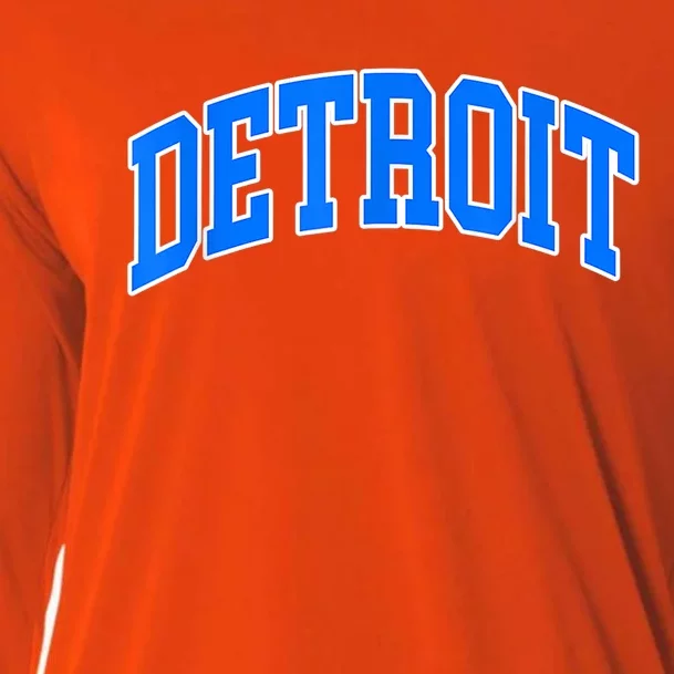 Detroit Michigan Throwback Design Classic Cooling Performance Long Sleeve Crew