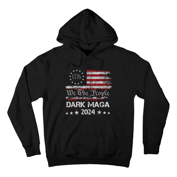 Dark Maga Trump 2024 Us Flag Vintage President Campaign Hoodie