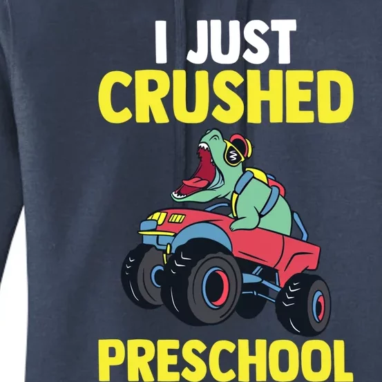 Dinosaur Monster Truck Preschool Gift Women's Pullover Hoodie