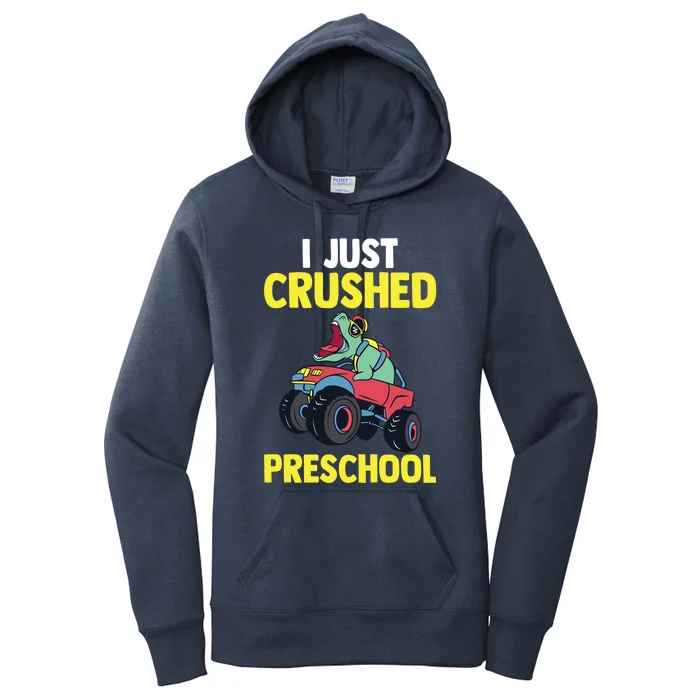 Dinosaur Monster Truck Preschool Gift Women's Pullover Hoodie