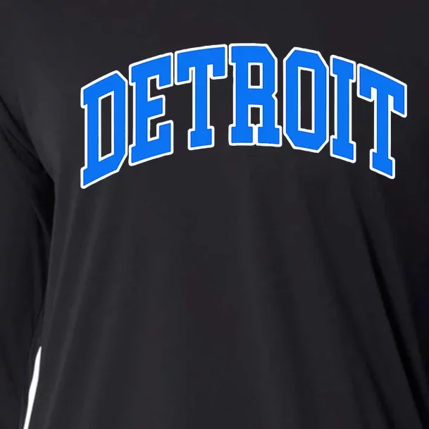 Detroit Michigan Throwback Design Classic Cooling Performance Long Sleeve Crew