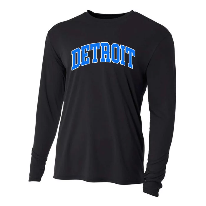 Detroit Michigan Throwback Design Classic Cooling Performance Long Sleeve Crew