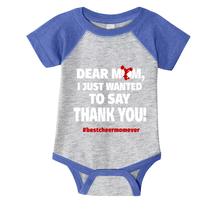 Dear Mom Thank You Gift Best Cheer Mom Ever Gift Infant Baby Jersey Bodysuit