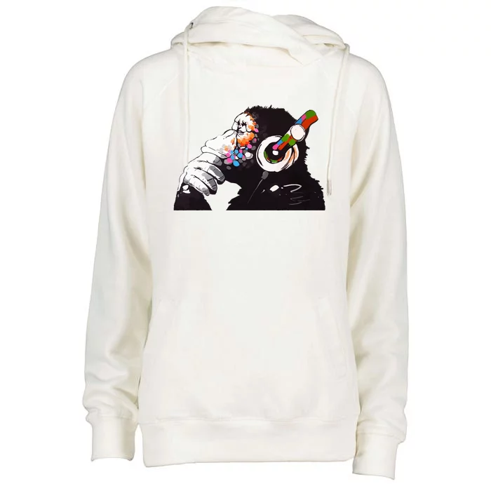 Dj Monkey Thinker Womens Funnel Neck Pullover Hood