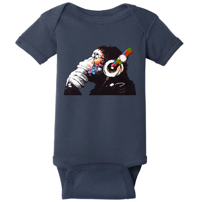 Dj Monkey Thinker Baby Bodysuit