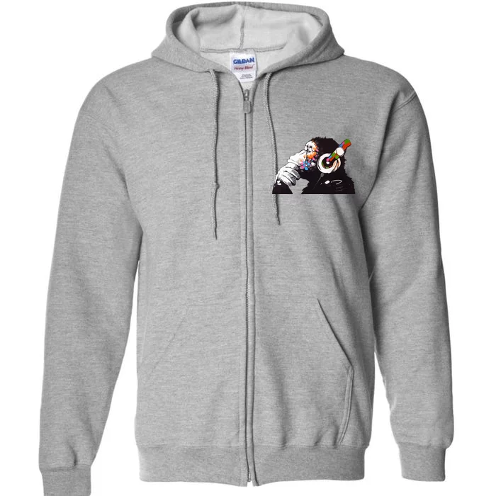 Dj Monkey Thinker Full Zip Hoodie