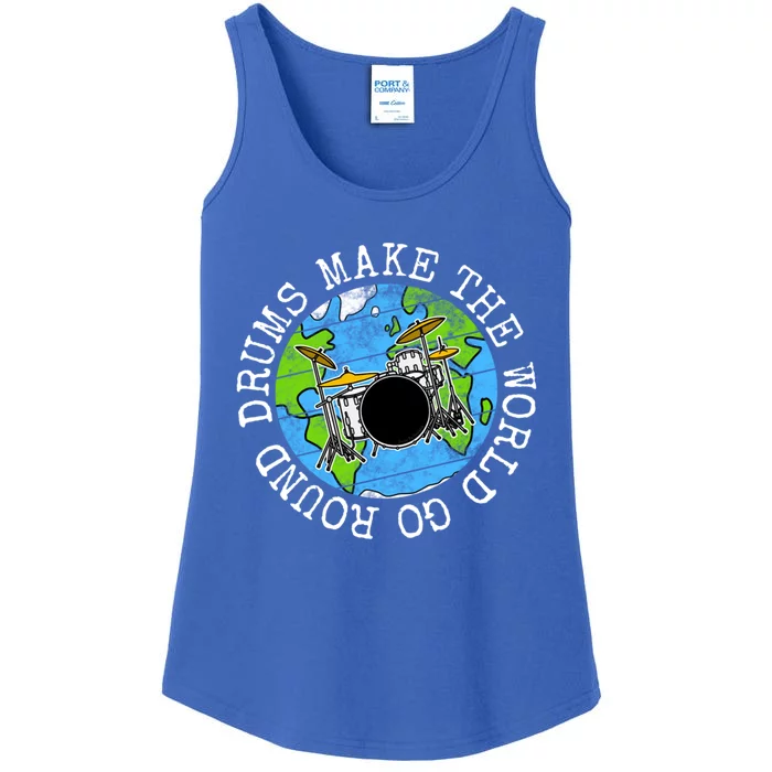 Drums Make The World Go Round Drummer Summer Music Festival Gift Ladies Essential Tank