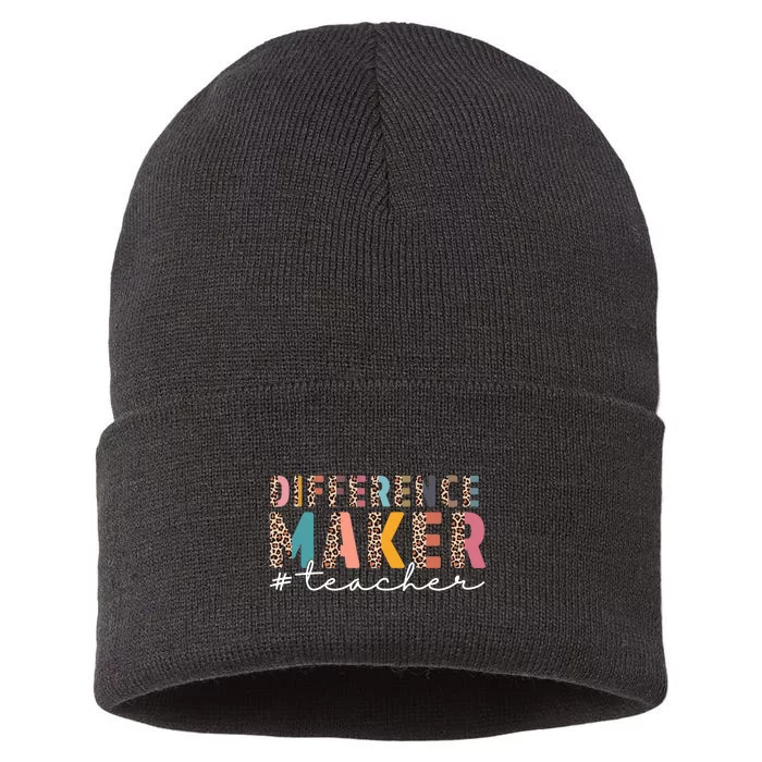 Difference Maker Teacher Back To School Sustainable Knit Beanie