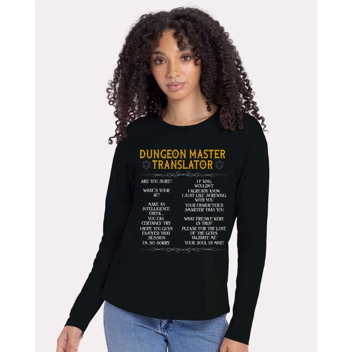 Dungeon Master Translator Funny Womens Cotton Relaxed Long Sleeve T-Shirt