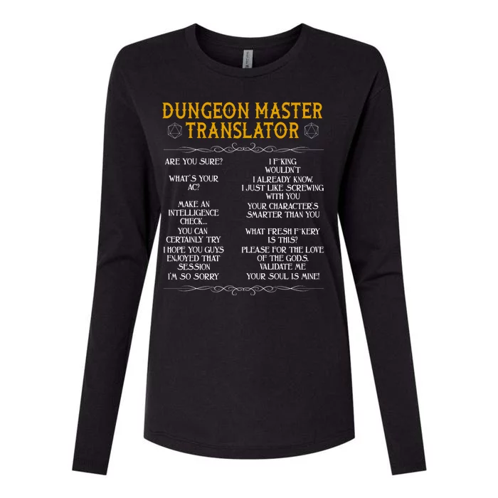 Dungeon Master Translator Funny Womens Cotton Relaxed Long Sleeve T-Shirt