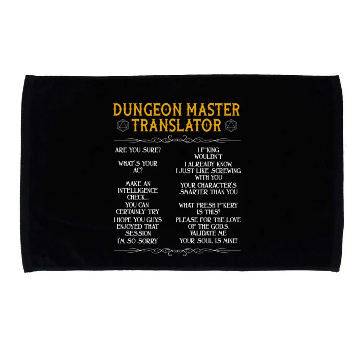 Dungeon Master Translator Funny Microfiber Hand Towel