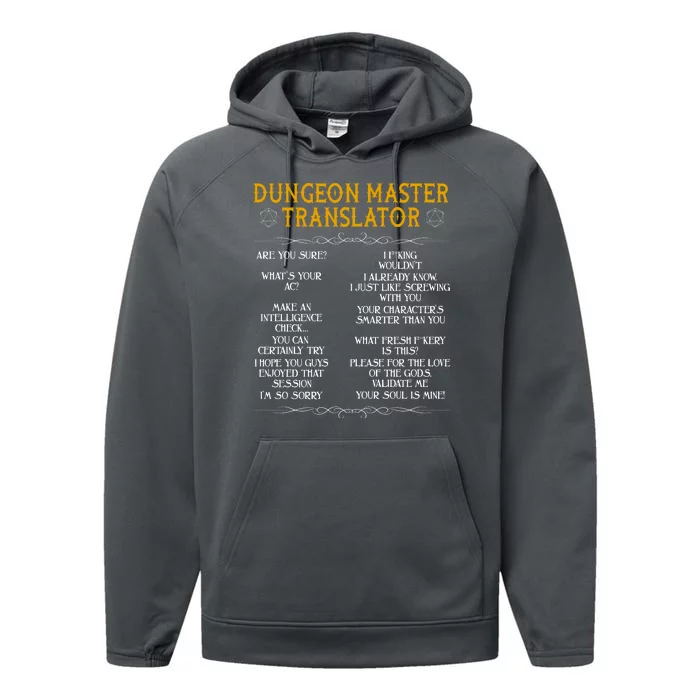 Dungeon Master Translator Funny Performance Fleece Hoodie