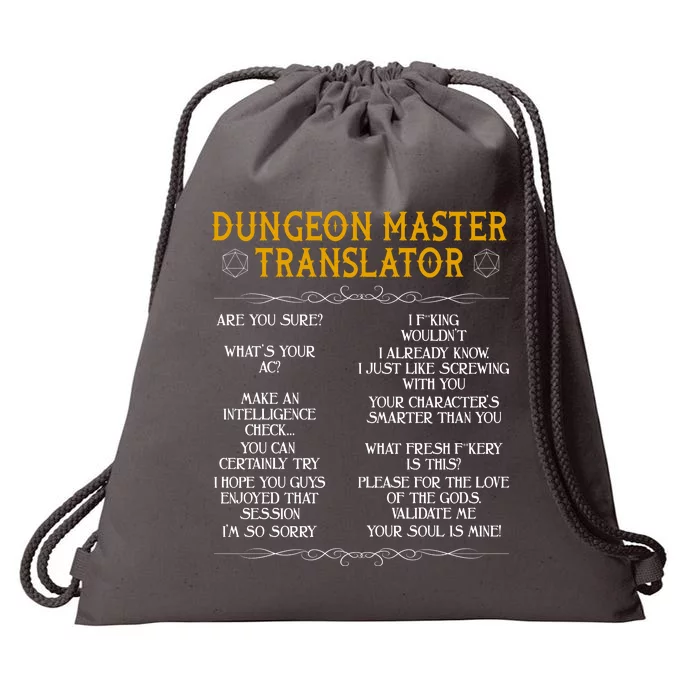 Dungeon Master Translator Funny Drawstring Bag