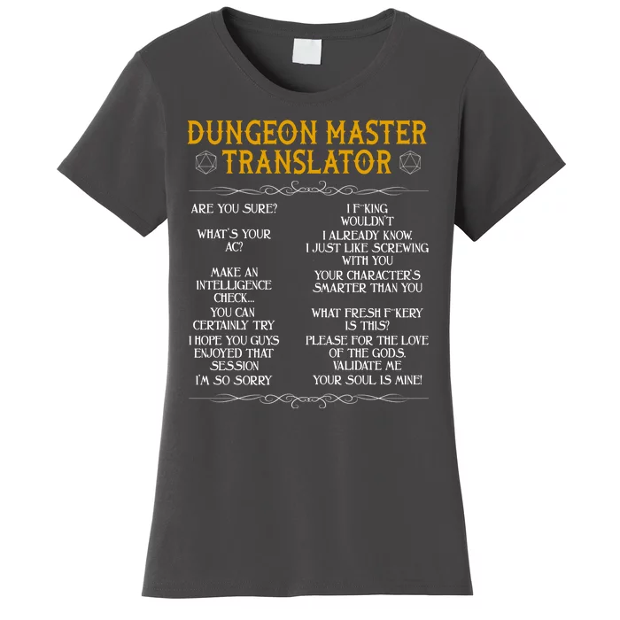 Dungeon Master Translator Funny Women's T-Shirt