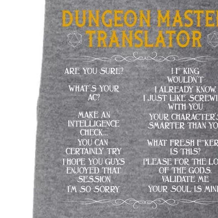 Dungeon Master Translator Funny Doggie 3-End Fleece Hoodie