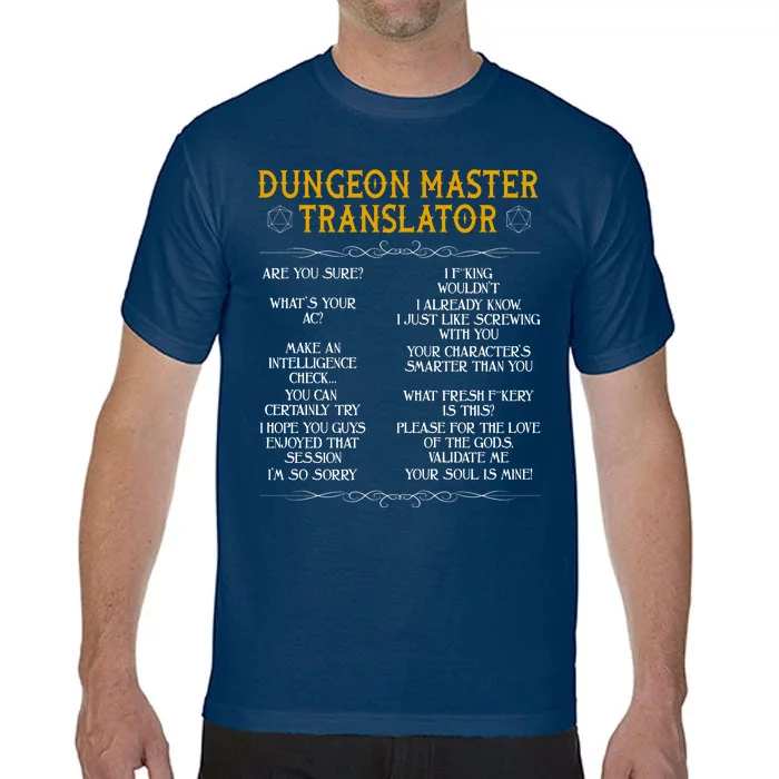 Dungeon Master Translator Funny Comfort Colors T-Shirt