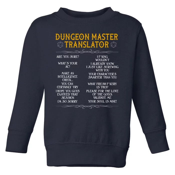 Dungeon Master Translator Funny Toddler Sweatshirt