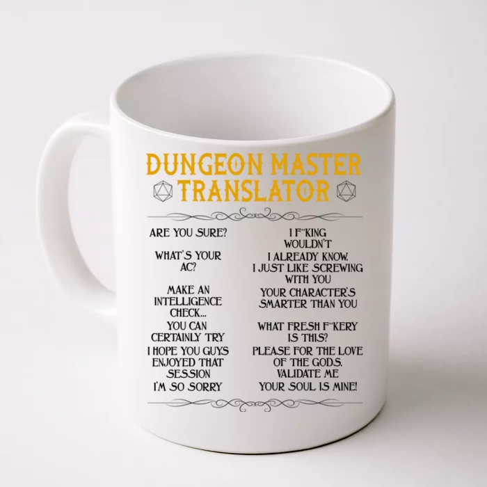 Dungeon Master Translator Funny Front & Back Coffee Mug