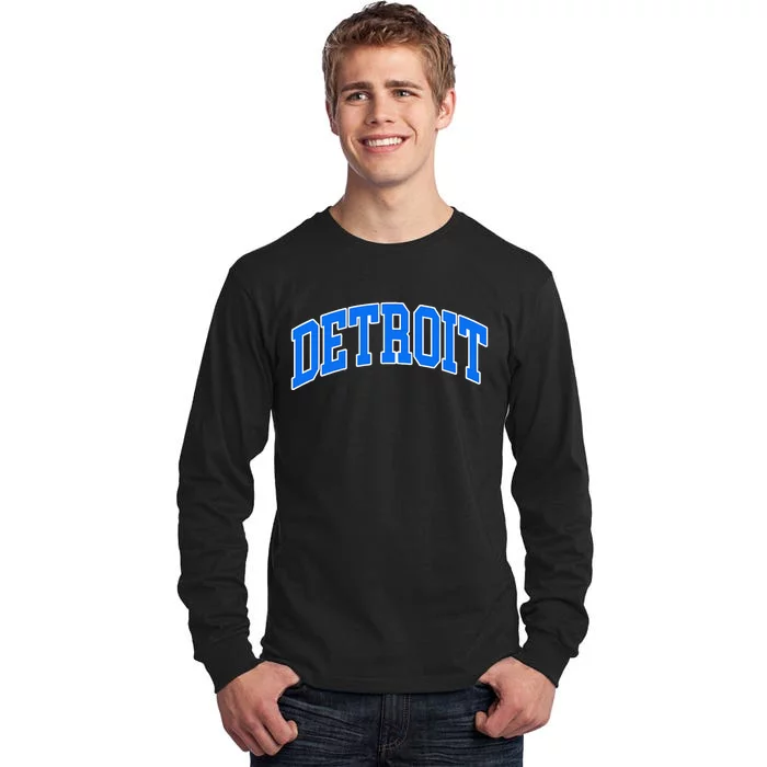 Detroit Michigan Throwback Design Print Classic Tall Long Sleeve T-Shirt