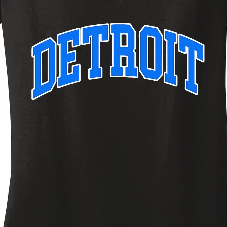 Detroit Michigan Throwback Design Print Classic Women's V-Neck T-Shirt