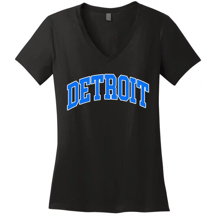 Detroit Michigan Throwback Design Print Classic Women's V-Neck T-Shirt