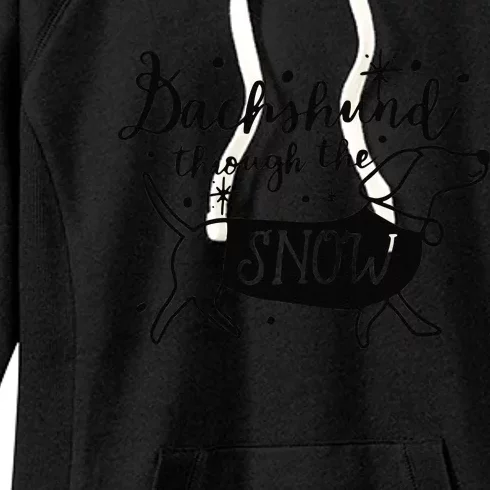 Dachshund Mom Through The Snow Dachshund Lover Christmas Women's Fleece Hoodie