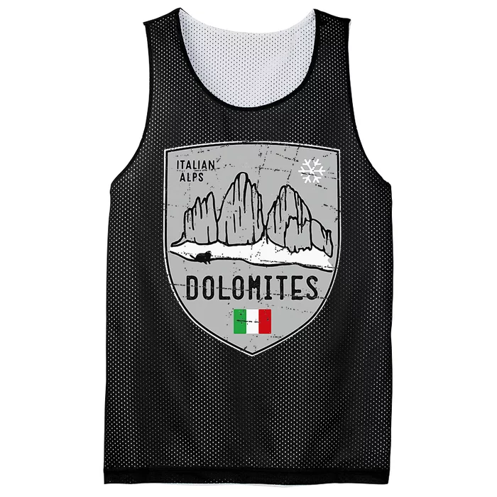 Dolomites Mountain Tre Cime Italy Emblem Mesh Reversible Basketball Jersey Tank