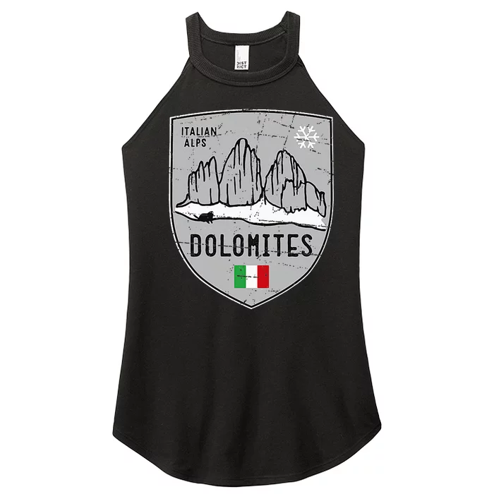 Dolomites Mountain Tre Cime Italy Emblem Women’s Perfect Tri Rocker Tank