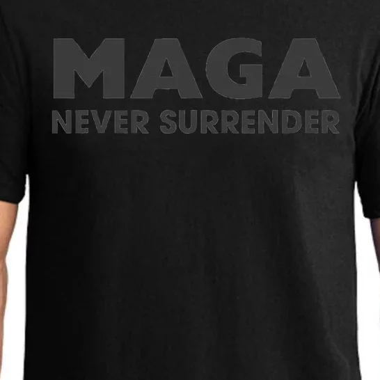 Dark Maga Trump Never Surrender Pajama Set