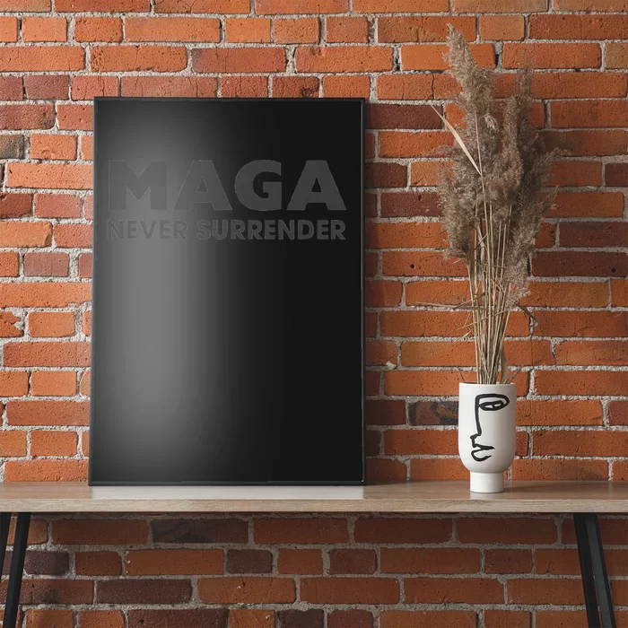 Dark Maga Trump Never Surrender Poster