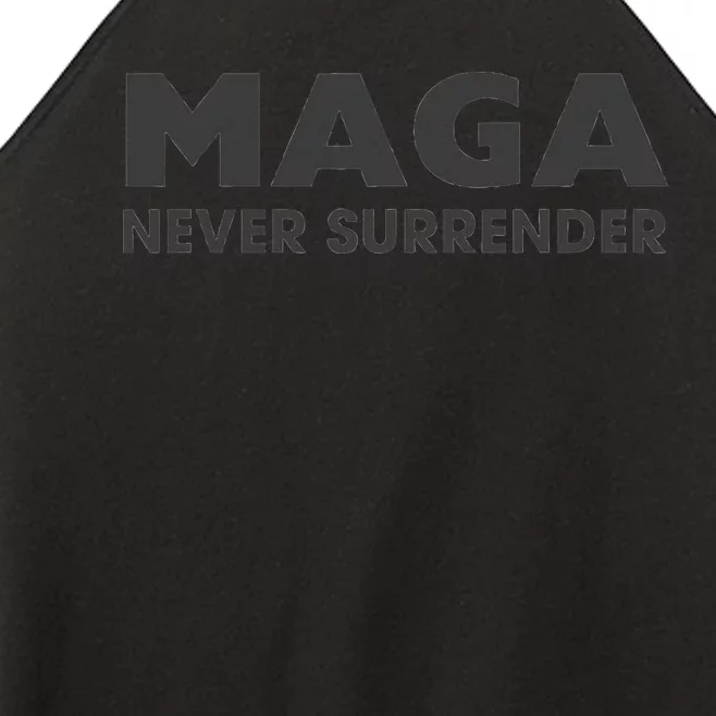 Dark Maga Trump Never Surrender Women’s Perfect Tri Rocker Tank