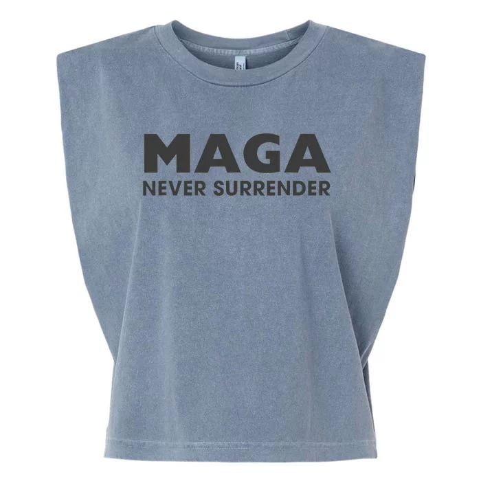 Dark Maga Trump Never Surrender Garment-Dyed Women's Muscle Tee