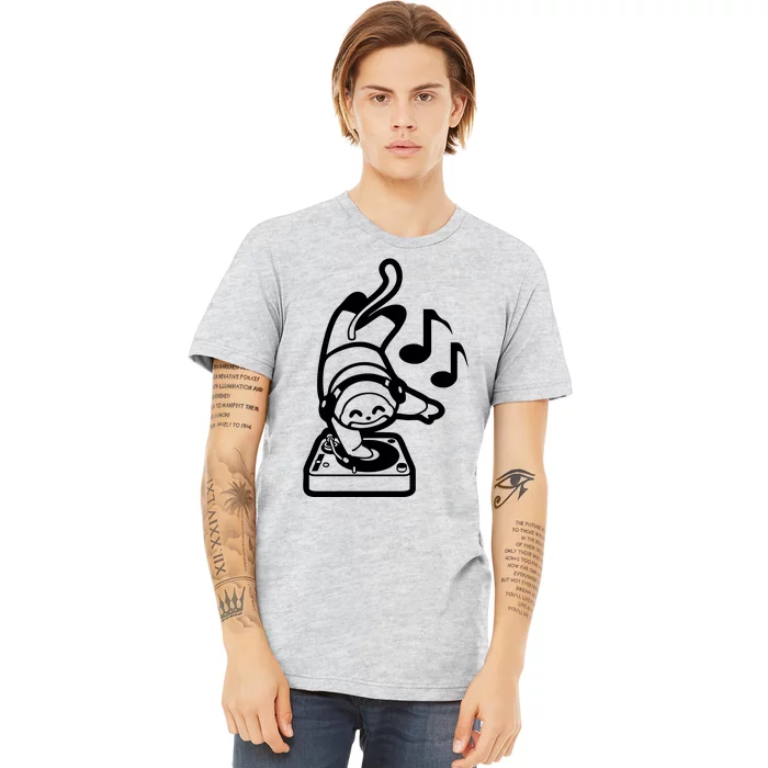 Dj Monkey Turntable Cartoon Premium T-Shirt