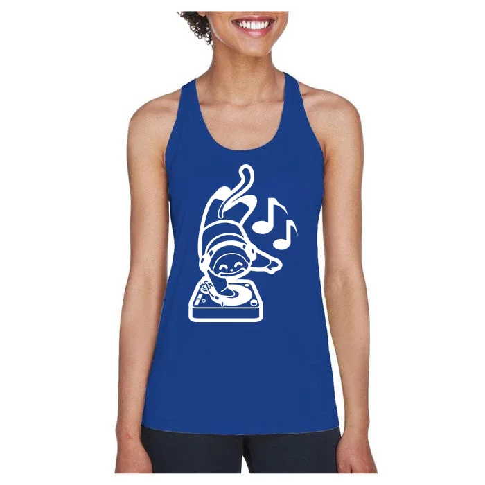 Dj Monkey Turntable Cartoon Women's Racerback Tank