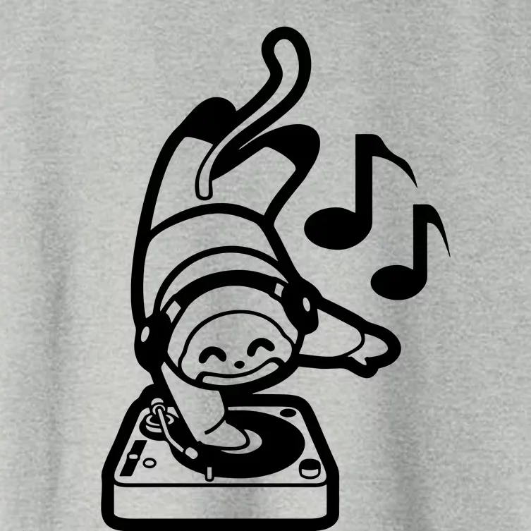 Dj Monkey Turntable Cartoon Women's Crop Top Tee