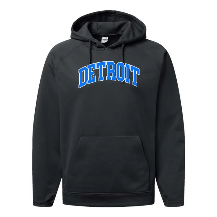 Detroit Michigan Throwback Design Classic Performance Fleece Hoodie