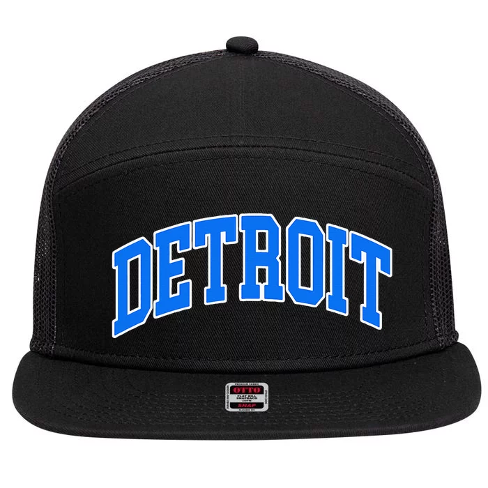 Detroit Michigan Throwback Design Print Classic 7 Panel Mesh Trucker Snapback Hat