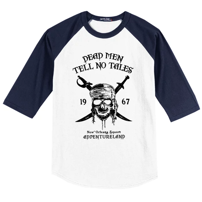 Dead Men Tell No Tales New Orleans Square Adventureland Pirates Baseball Sleeve Shirt