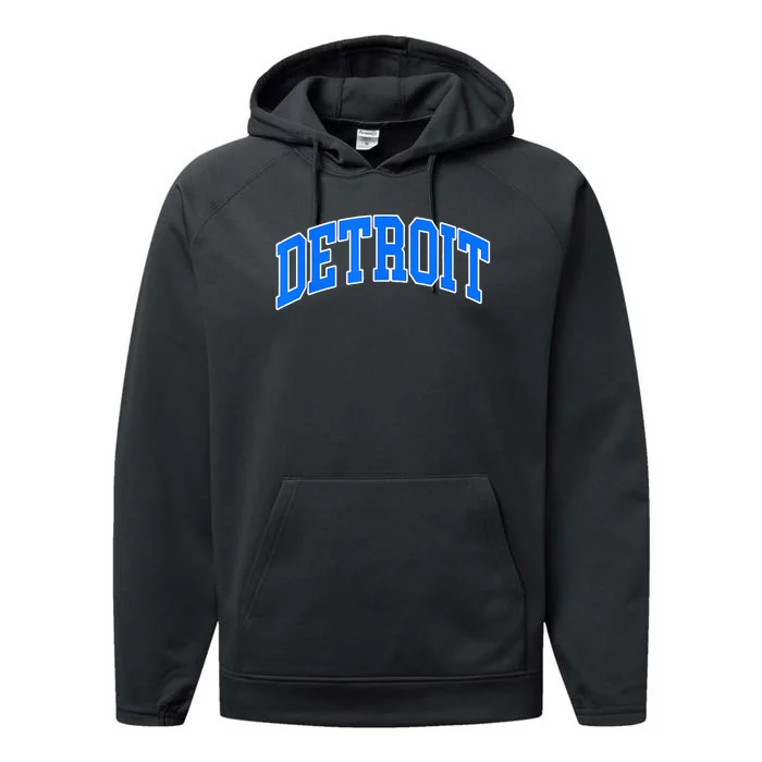 Detroit  Michigan Throwback Design Classic Performance Fleece Hoodie