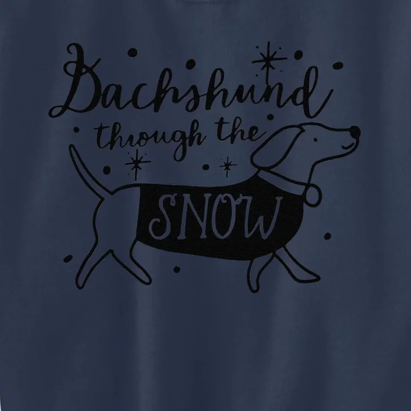 Dachshund Mom Through The Snow Dachshund Lover Christmas Kids Sweatshirt