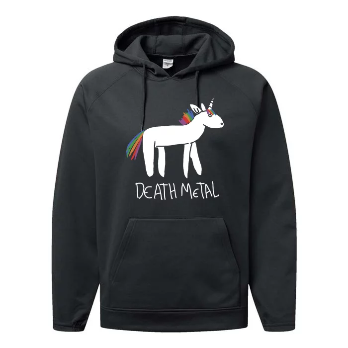 Death Metal Unicorn Rainbow Performance Fleece Hoodie